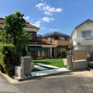 使いやすい新たな駐車スペースとお庭空間リフォーム外構【野洲市